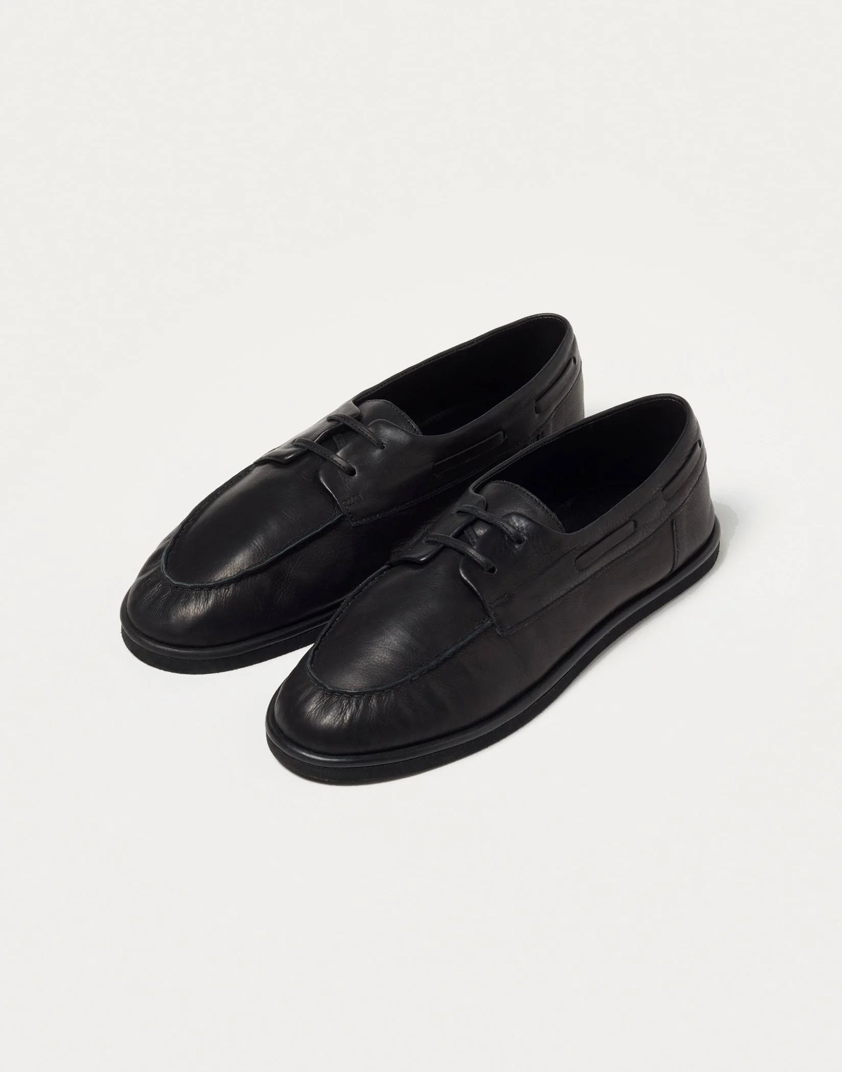 Auralee - Soft Leather Deck Shoes (Black) — EQUIPMENT